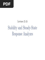 Stability and Steady-State Response Analyzes: Lectures 21-24