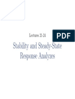 Stability and Steady-State Response Analyzes: Lectures 21-24