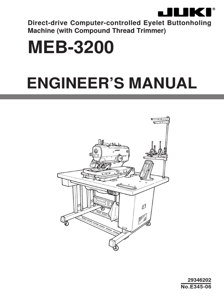 Instruction Manual Juki MEB 3200 PDF Sewing Machine Sewing