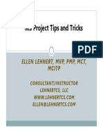 MS Project Tips and Tricks: Ellen Lehnert, MVP, PMP, MCT, Mcitp Mcitp