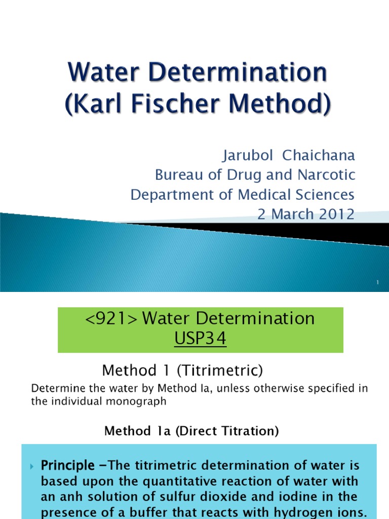 Karl Fischer Titration PDF PDF Titration Chemistry