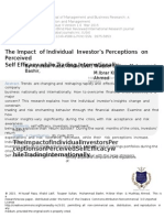 The Impact of Individual Investor's Perceptions On Perceived Self Efficacy While Trading Internationally