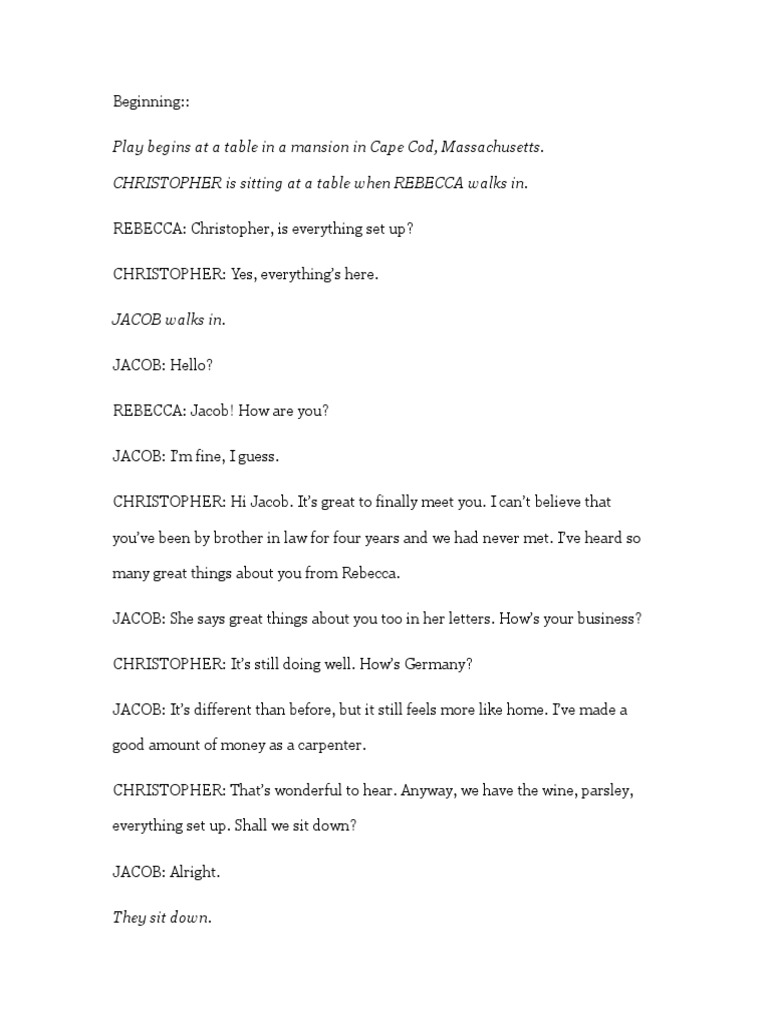 Gilded Age Play Script | PDF | Jacob