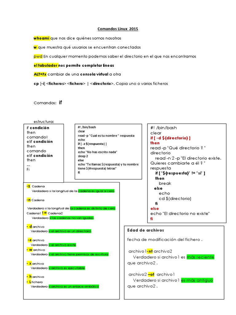 Guía de Comandos Linux y Scripts | PDF | Archivo de computadora | Unix