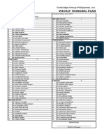 Weekly Working Plan: Corbridge Group Philippines, Inc