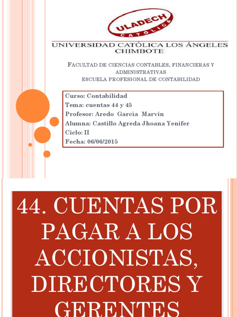Cuentas 44 y 45 | PDF | Dividendo | Bancos