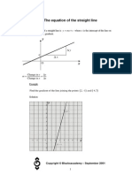 The Equation of The Straight Line: y MX C