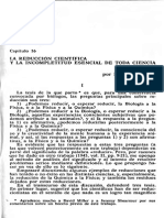 Popper - La Reducción Científica y La Incompletitud Esencial de Toda Ciencia