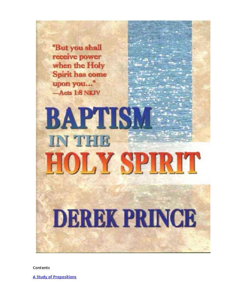 Baptism in The Holy Spirit - Derek Prince | PDF | Baptism | Pentecostalism