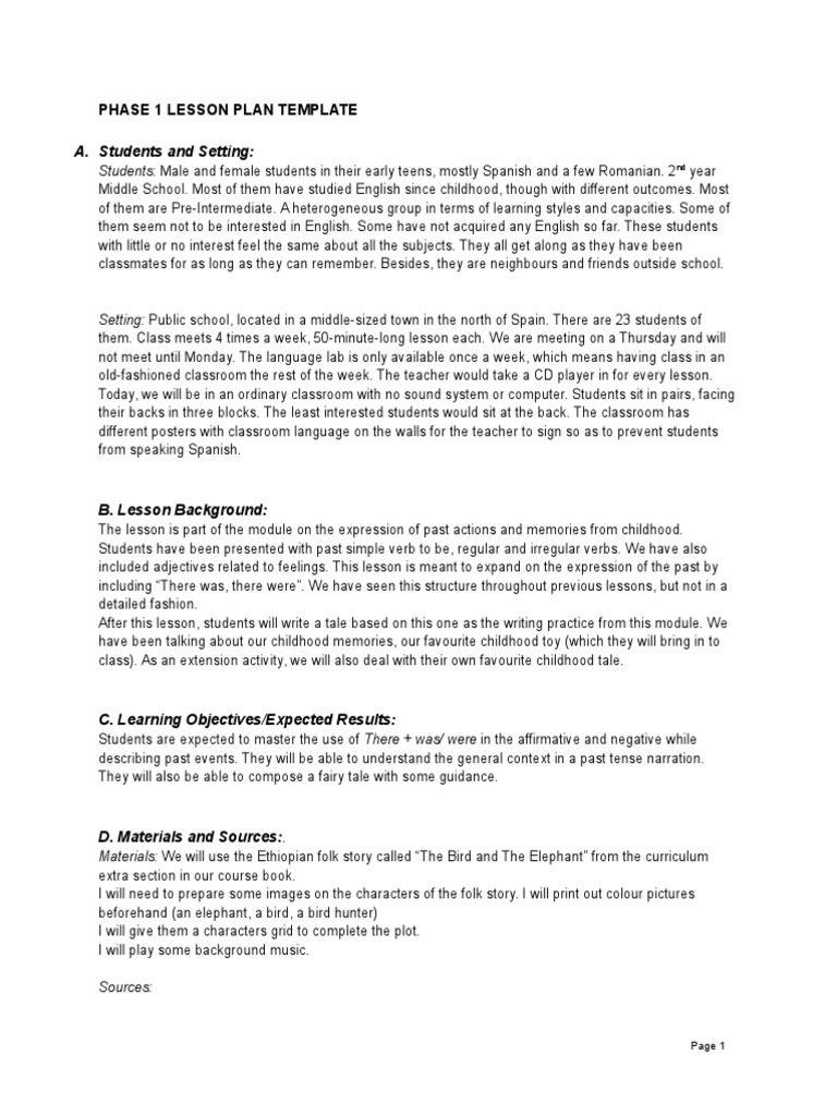 Lesson Plan Folk Tale PDF Lesson Plan Classroom