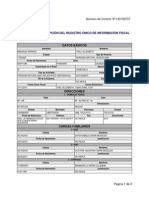 Planilla de Inscripción Del Registro Único de Información Fiscal