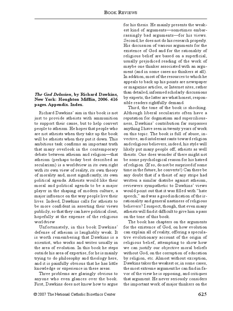 Sweetman Review of Dawkins NCBQ | PDF | Richard Dawkins | Atheism