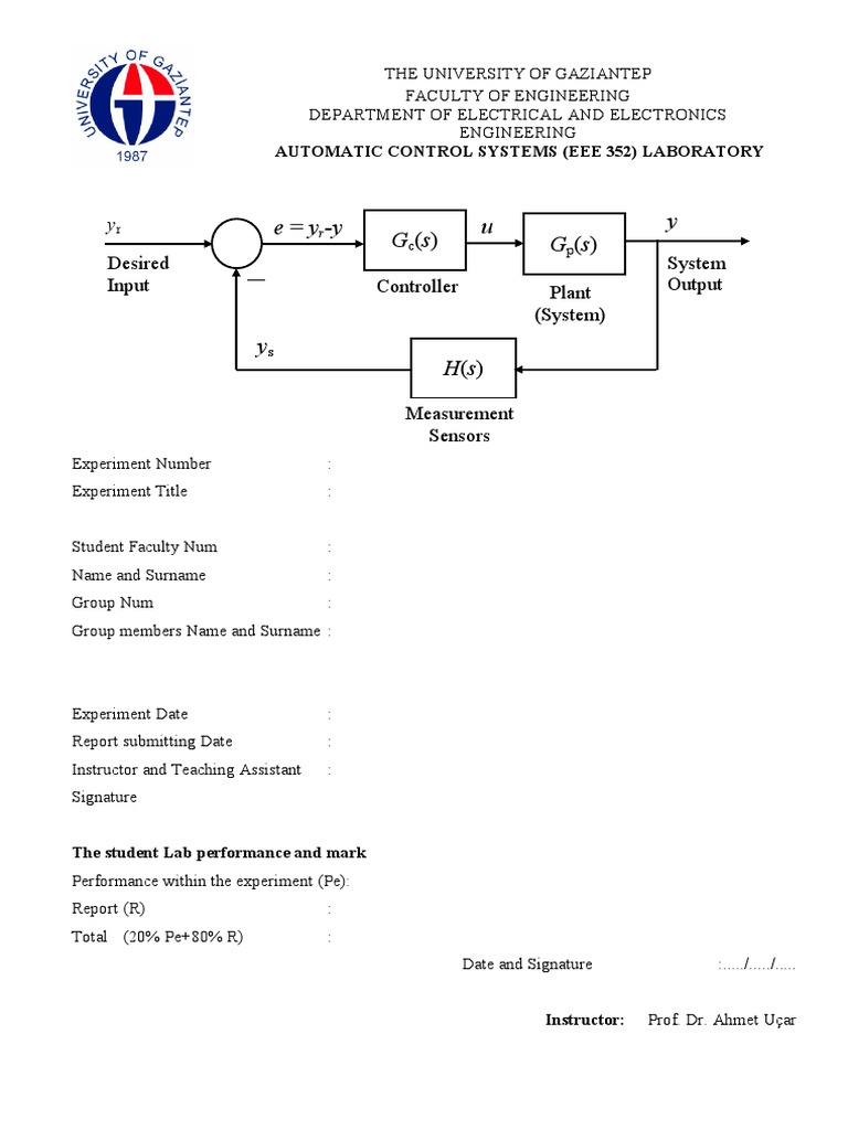 EEE 352 ACS Lab Report Cover | PDF