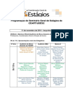 Programação do Seminário Geral de Estágios do CEART/UDESC