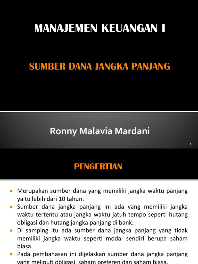 09 Bab 9 Sumber Dana Jangka Panjang Pdf