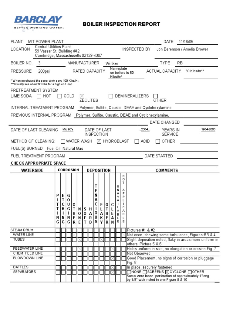Boiler Inspection Checklist Free Boiler Inspection Checklist Template