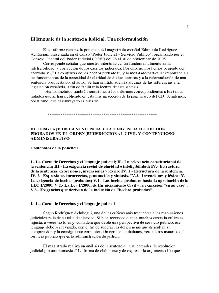Estructura de La Sentencia | PDF | Sentencia (Ley) | Derecho Constitucional