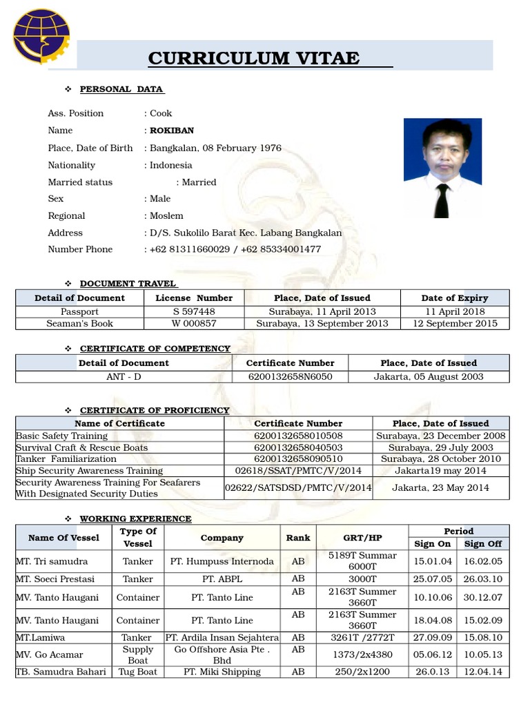 Curriculum Vitae Pelaut