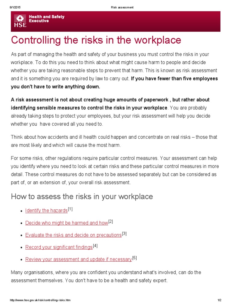 Workplace Risk Assessment Guide | PDF | Risk Assessment | Risk