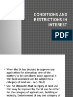 Conditions and Restrictions in Interest