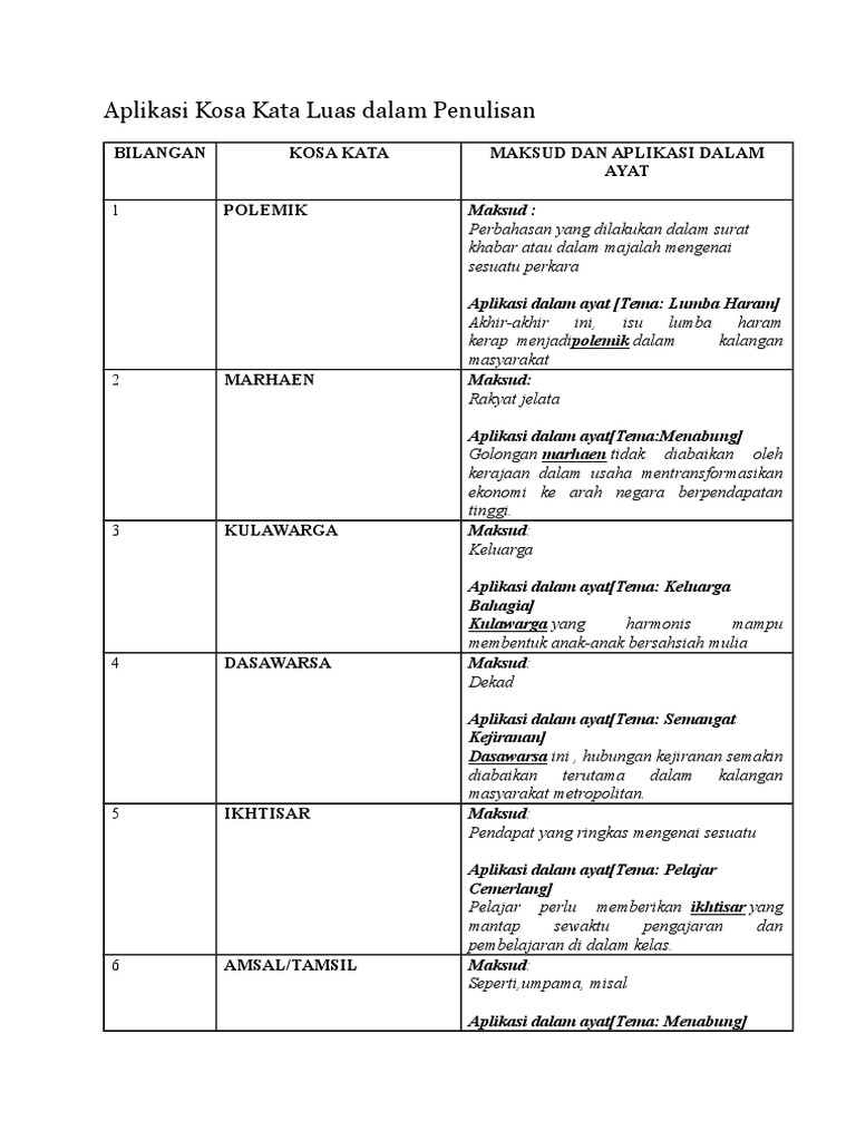 Kata Berdarjat Tinggi Bm
