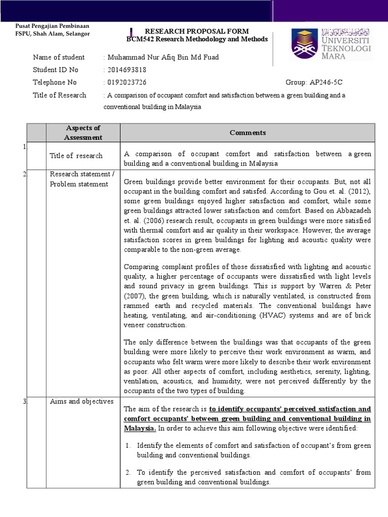 Green vs Conventional Building Comfort in Malaysia | PDF | Green ...