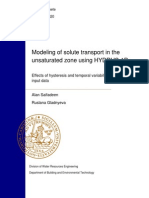 Modeling of Solute Transport in The Unsaturated Zone Using HYDRUS-1D