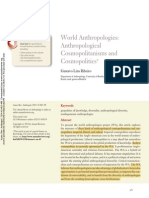 World Anthropologies: Anthropological Cosmopolitanisms and Cosmopolitics