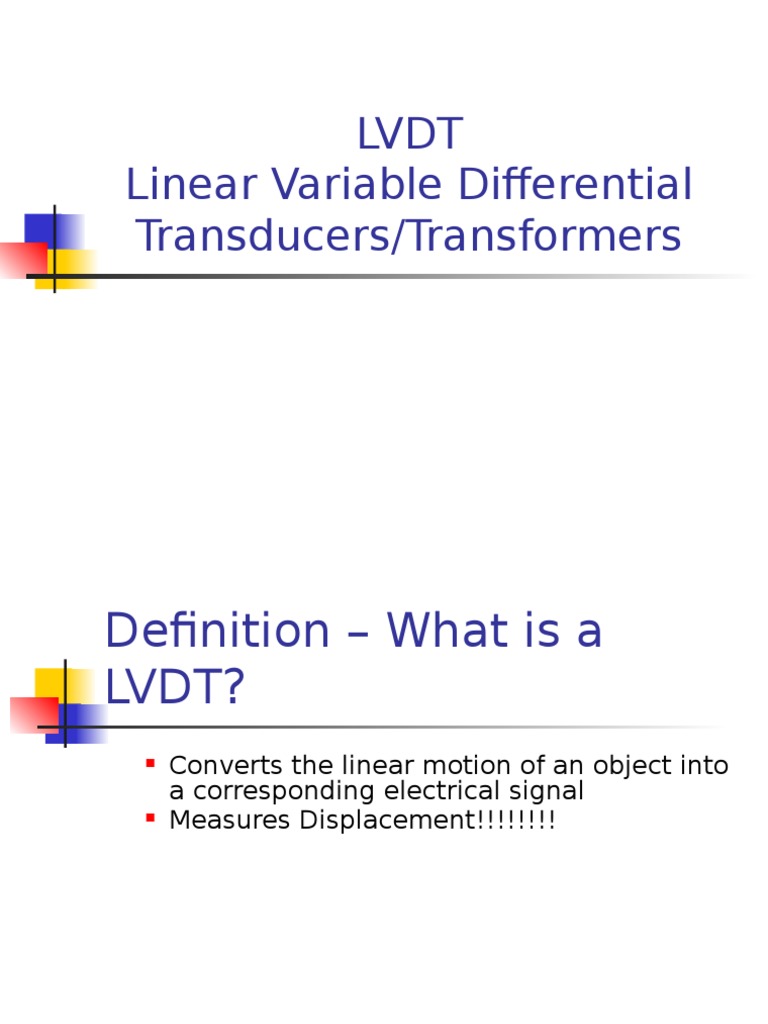 LVDT Linear Variable Differential Transducers/Transformers PDF