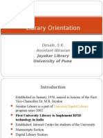 Library Orientation : - Dr. Sanjay Desale