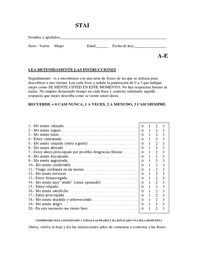 Stai | PDF
