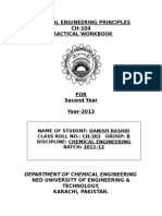 Chemical Engineering Principles CH-104 Practical Workbook