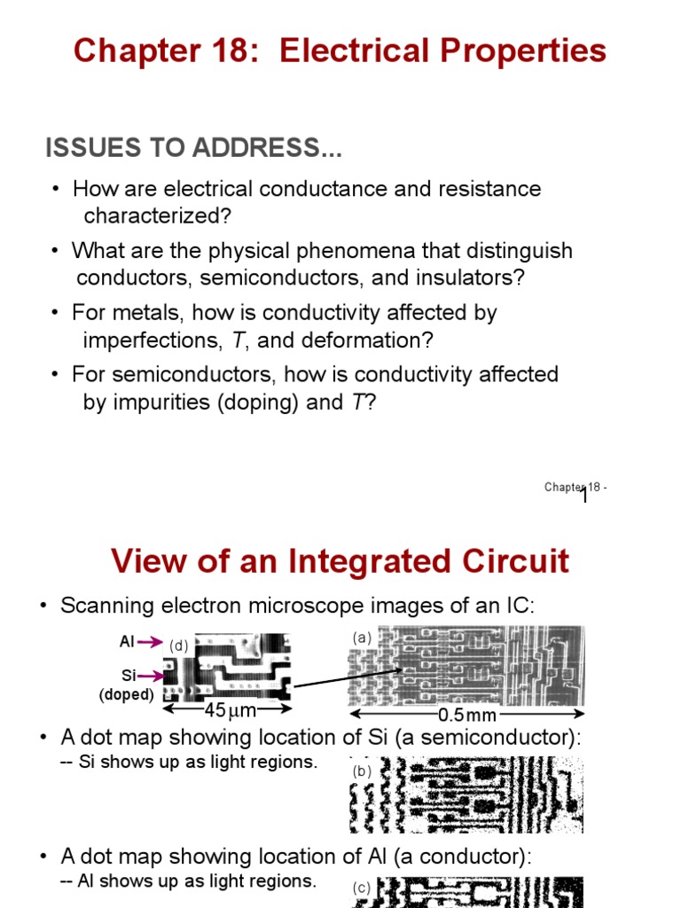 Electrical properties of materials Electrical Resistivity And