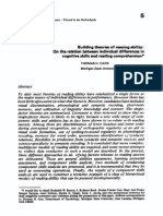 Building Theories of Reading Ability on the Relation Between Individual Differences in Cognitive Skills and Reading Comprehension 1981 Cognition