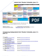 Gangneung Independent Arts Theater Schedule, June 11 - June 17