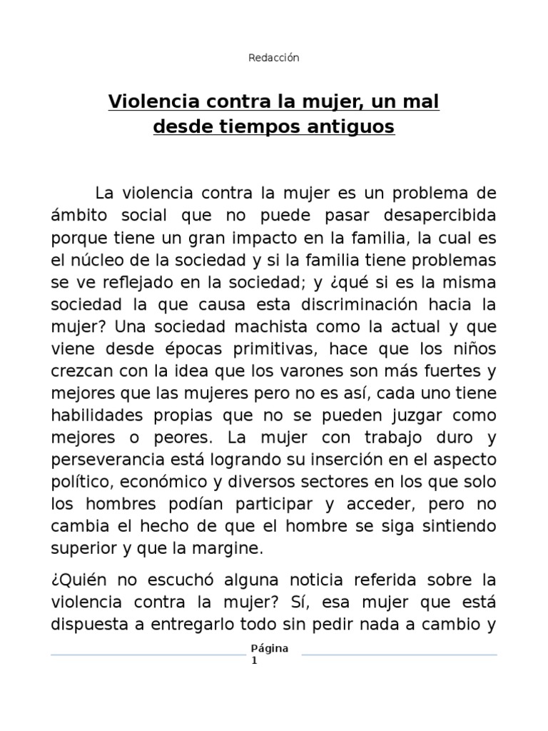 Violencia Contra La Mujer | PDF | Mujer | La violencia contra las mujeres