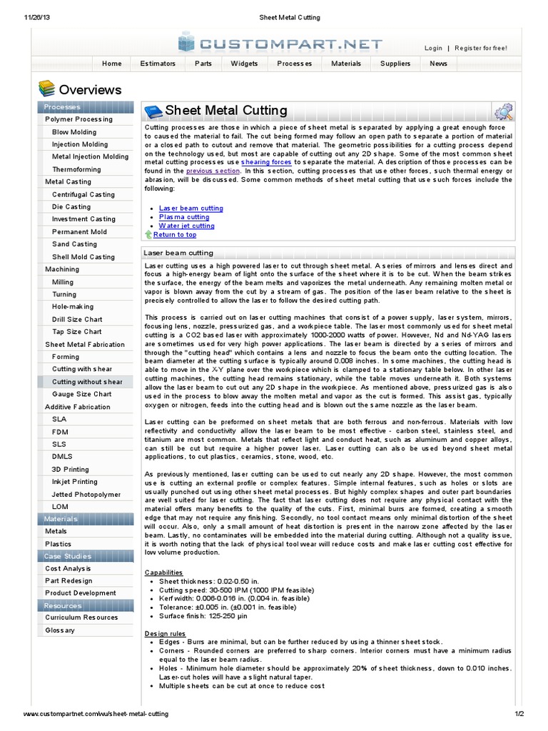 Sheet Metal Cutting PDF PDF Sheet Metal Plasma (Physics)