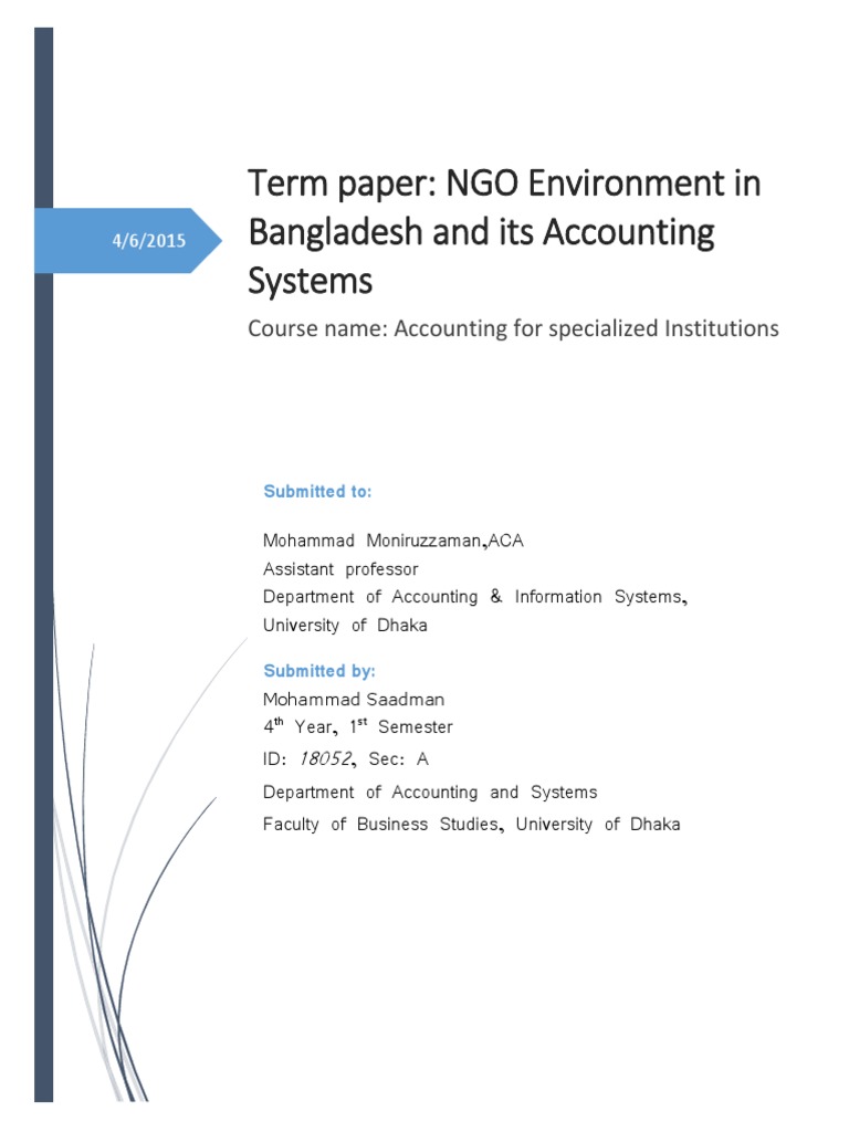 government accounting system in bangladesh term paper pdf