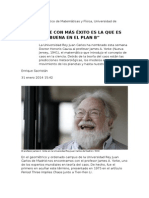 La Gente Con Más Éxito Es La Que Es Buena en El Plan b. j.a. Yorke. Entrevista de Enrique Sacristán