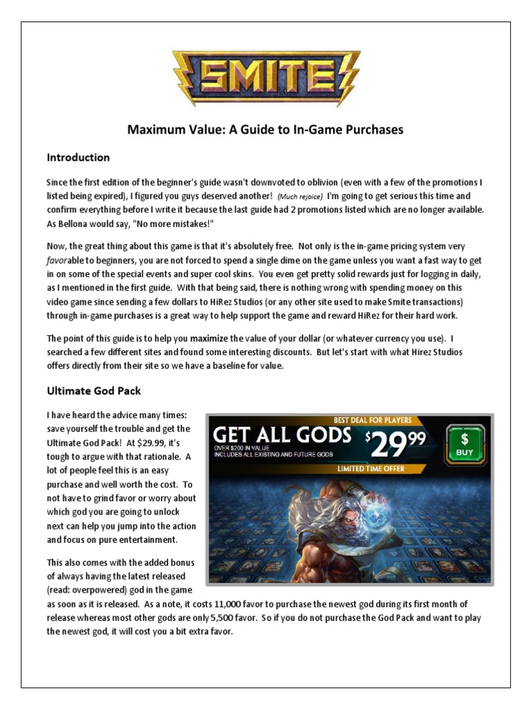 Smite Guide: Maximum Cash Value | PDF