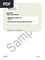 Masters Level C2 Reading and Writing Markscheme Level 3 SAMPLE PDF