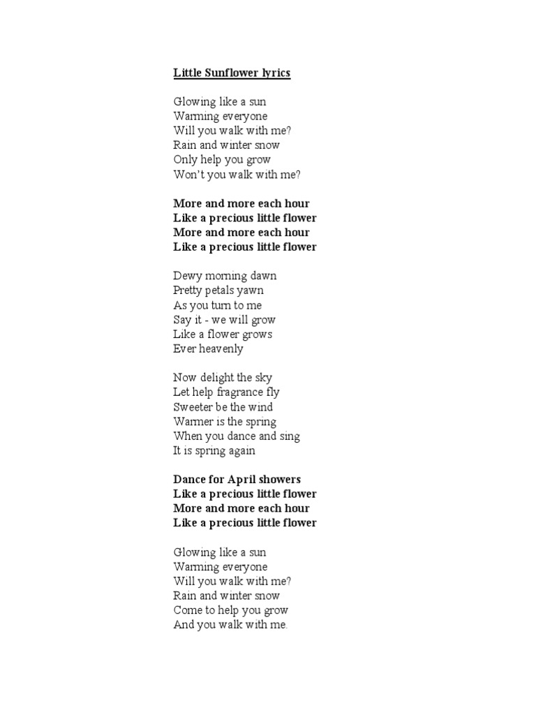 Sunflower Lyrics Weather Nature