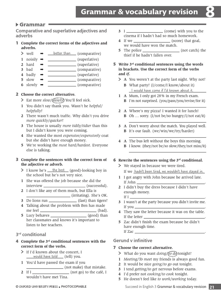 Grammar Vocabulary 8 | PDF