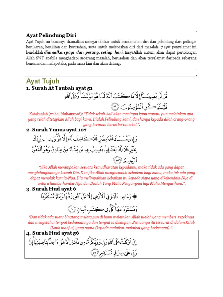 Ayat Pelindung Diri Pdf