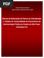 Bernardes Manual de Elaboracao de Planos de Classificacao e Tabelas de Temporalidade Da Administracao Publica Do Estado de Sao Paulo Atividades Fim