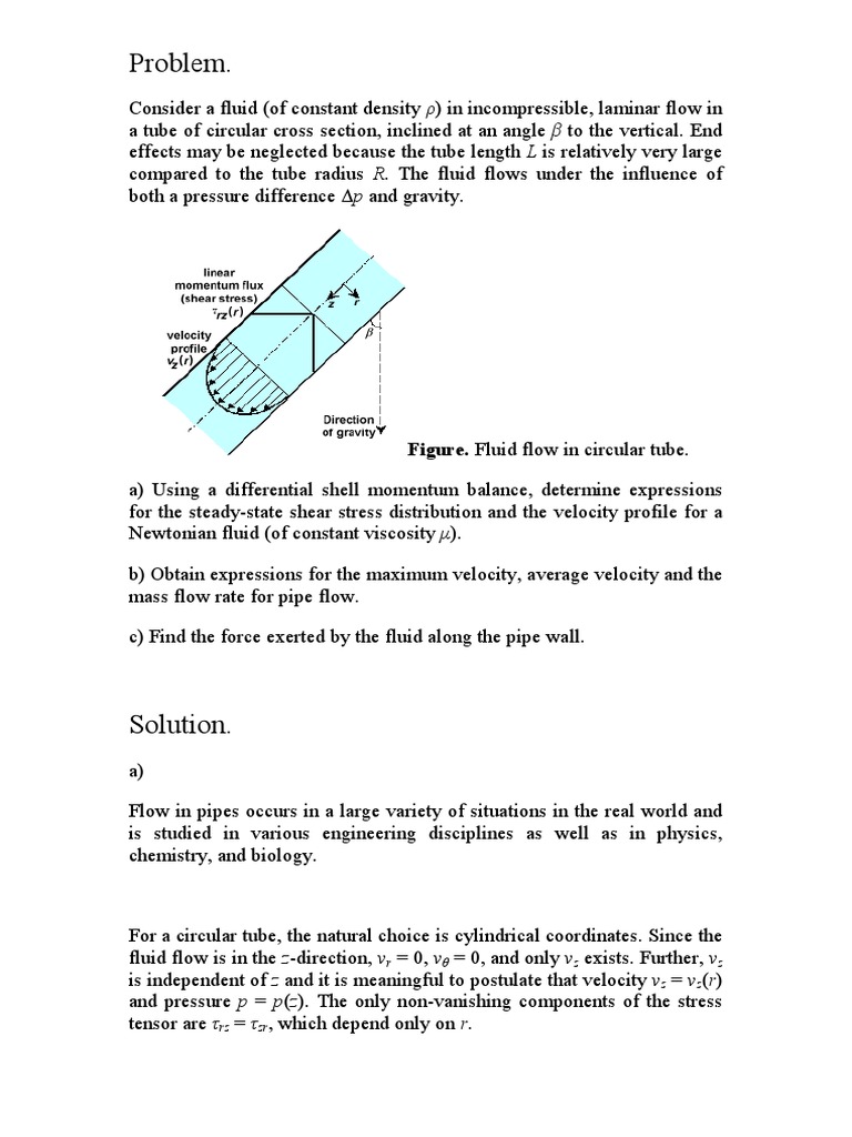 Laminar Flow Analysis in Circular Pipes | PDF | Fluid Dynamics | Fluid ...