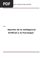 Aportes de La Inteligencia Artificial A La Psicología"
