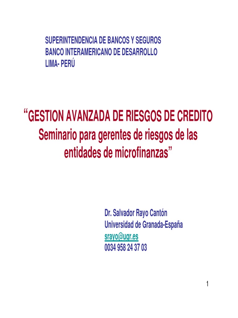 Gestión Avanzada de Riesgos de Crédito | PDF | Riesgo crediticio ...