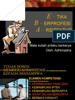 Tika Erprofesi Rsitektur - : (MPB.6202) Mata Kuliah Prilaku Berkarya Oleh: Adhimastra
