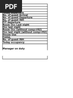 Daily Room Status Report - Deli River Hotel | PDF